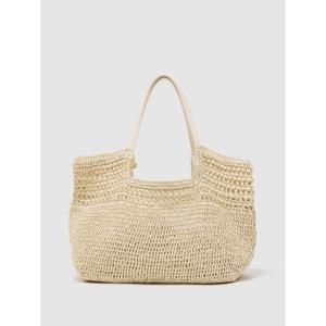 REISS Evelyn Raffia-Effect Cut-Out Tote Bag